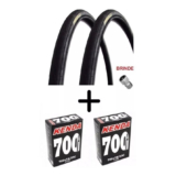 Par Pneu Speed 700×23 Pirelli Tornado Alfa 2 Câmara +brinde Cor Preto