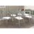 Sala de Jantar Completa Reno c/ Tampo de Vidro 150x80cm e 6 Cadeiras Portugal Cromada/Branco 106 – Kappesberg
