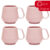Jogo 4 Canecas Chá Café Chubby 330ml Empilhavel Rosa Claro Fosco Acetinado Oxford