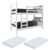 Beliche Madeira Maciça – vira 2 Camas – com Colchões Inclusos Dubai Multimóveis CR4158 Branco