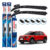 Kit 3 Palhetas Dianteiras Multiclip + Traseira REAR Original Bosch Citroen C4 Cactus 2019 A 2024