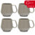 Jogo 4 Canecas Chá Café Chubby 330ml Empilhavel Cinza Fosco Acetinado Oxford