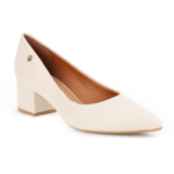 Scarpin Vizzano Pelica Salto Bloco Creme – Feminino