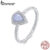 Bamoer 925 Sterling Sliver Anéis Ágata Design Joias Presentes Para Mulheres
