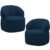Kit 2 Poltronas Giratórias Sala de Estar Living Orgânico Carmen F04 Veludo Azul – Lyam Decor