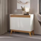 Buffet Aparador Ripado 2 Portas com Pés de MDF Astúrias 92cm