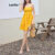 Lovito Vestido Boho Com Babados Lisos E Bainha Em Camadas Para Mulheres L100MD067