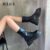 IELGY Botas Curtas De Sola Grossa Femininas 2025 Nova Versão Coreana Da Moda casual De Cavaleiro Altas E Bonitas Motocic