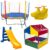 Pula Pula Trampolim Cama Elástica 2,30m Piscina Infantil de Bolinhas 1,00m Escorregador Médio Gangorra 2 Lugares