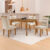 Mesa de Jantar Liz 120cm MDF Canto copo e com 4 Cadeiras Carol