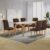 Conjunto Mesa Melina 170cmx90cm com 6 Cadeiras Carolina Tampo Smart Plus com Vidro Cinamomo/Off White/Marrom