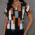 Lovito Blusa básica elegante com padrão geométrico para mulheres LBL16347