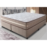 Cama Box Super King (Colchão + Box) 193x203x60 de Molas Ensacadas Cama inBox Smart Gold Bege