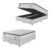 Cama Box Baú Casal Queen Colchão Molas Ensacadas Com Pillow Sevilha 158x198x74cm Branco/Cinza Hellen