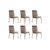 Cadeira Sala de Jantar Duo 1739 Kit 6 Uni Rose/Linho Areia/Courano Caramelo – Carraro