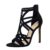 Sapatos Femininos BIGTREE 83121-1 Estilo Romano Europeu e Americano Salto Fino Super Camurça Oca Sexy Sandálias de Salto