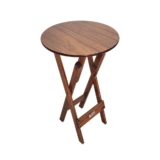 Mesa Bistrô Dobrável De Madeira Redonda Imbuia – Cor: Marrom