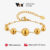 Vnox Ouro Frisado Bola Link Corrente Pulseira Colar Conjunto Para Mulheres , De Jóias De Aço Inoxidável , Presente Moda