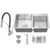 Kit Cuba Cozinha Gourmet Dupla Quadrada C/ Torneira Flexível