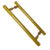 Puxador Duplo Alumínio Tubular 40cm Porta Pivotante Dourado
