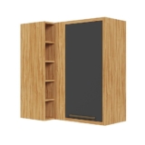 Armário Aéreo de Cozinha Canto Reto com 1 Porta e Mini Adega 100% Mdf Vicenza Espresso Móveis