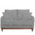 Sofa Sena 2 Lugares Base De Madeira Para Sala Hotel Linho Cinza