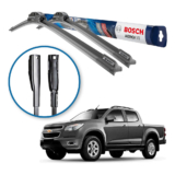 Par de Palhetas Limpador Parabrisa Aerofit Original Bosch Chevrolet S10 2012 a 2019