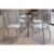 Sala de Jantar Completa Volga c/ Tampo de Vidro 95cm e 4 Cadeiras Portugal Cromada/Branco 106 – Kappesberg