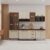 Cozinha Modulada Completa Fidelitá Lisboa 5 Peças 260cm 13 Portas 3 Gavetas Com Tampo Noce/Off-White