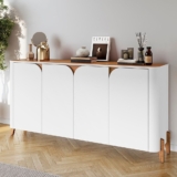 Buffet 165cm 4 Portas Pés de Madeira Maciça Memphis