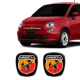 Kit 2 Adesivos Emblemas Fiat 500 Abarth 2009 Ate 2017