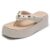 Tamanco Anabela Beira Rio Apliques Feminino – Off White