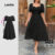 Lovito Vestido Elegante Plus Size Curve Plano Linhas Estruturais Botão Decote Coração Todo Estação Para Mulhere LBL22653