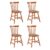 Conjunto com 4 Cadeiras de Jantar Madeira Maciça com Estofado Multimóveis CR50088