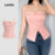 Lovito Top Elegante Com Botões Lisos E Regata De Verão/primavera Para Mulheres L131ED246