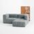 Sofá 2 lugares na Caixa modular em Boucle com 2 Braços e 1 Chaise