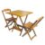 Jogo De Mesa Dobravel Com 2 Cadeiras De Madeira 70X70 – design na cor Mel – Amarelo.