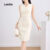 Lovito Vestido elegante liso plissado para mulheres L132ED281