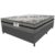Cama Box Casal Colchão Gazin Com Molas Ensacadas Rubi 138x188x70cm Suede Cinza/Preto