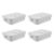 Kit de caixa organizadora com tampa Ou 4 peças 10,5L Linha Cube – Branco