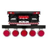 Kit 3 Lanternas Bojuda Foguinho Maria Full Led Acabamento Cromada Lente Vermelha Com Suporte