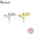 Bamoer 925 Sterling Sliver Anel Aberto Fox Design Moda Joias Presentes Para Mulheres