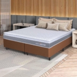 Conjunto Box Marrom Durban Cinza Espuma D28 King 193x203x57 – King House
