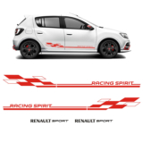 Faixa Sandero Racing Spirit Adesivo Renault Sport Preto Kit