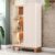 Cristaleira Porta de Vidro Com LED 90cm Lucca Off/Freijó C01 – Mpozenato