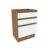 Balcão 3 Gavetas Kappesberg Celeste 100% MDF Nogueira/Branco 60cm