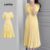 Lovito Vestido Casual liso plissado para mulheres L131ED354