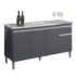 Armário de Cozinha Aéreo de Canto 1 Porta Rustic/Preto Glamy Madesa