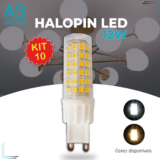 Kit 10 Lâmpada Led 12W G9 Bipino Halopin | Branco Quente 3000K Branco Frio 7000K Bivolt Arandelas