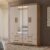 Guarda Roupa Solteiro Ambiente Miami 4 Portas Carvalho Fendi Com Espelho – Moval